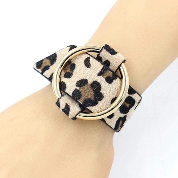 Jewelry - Buckled Leopard Bracelet Cuff